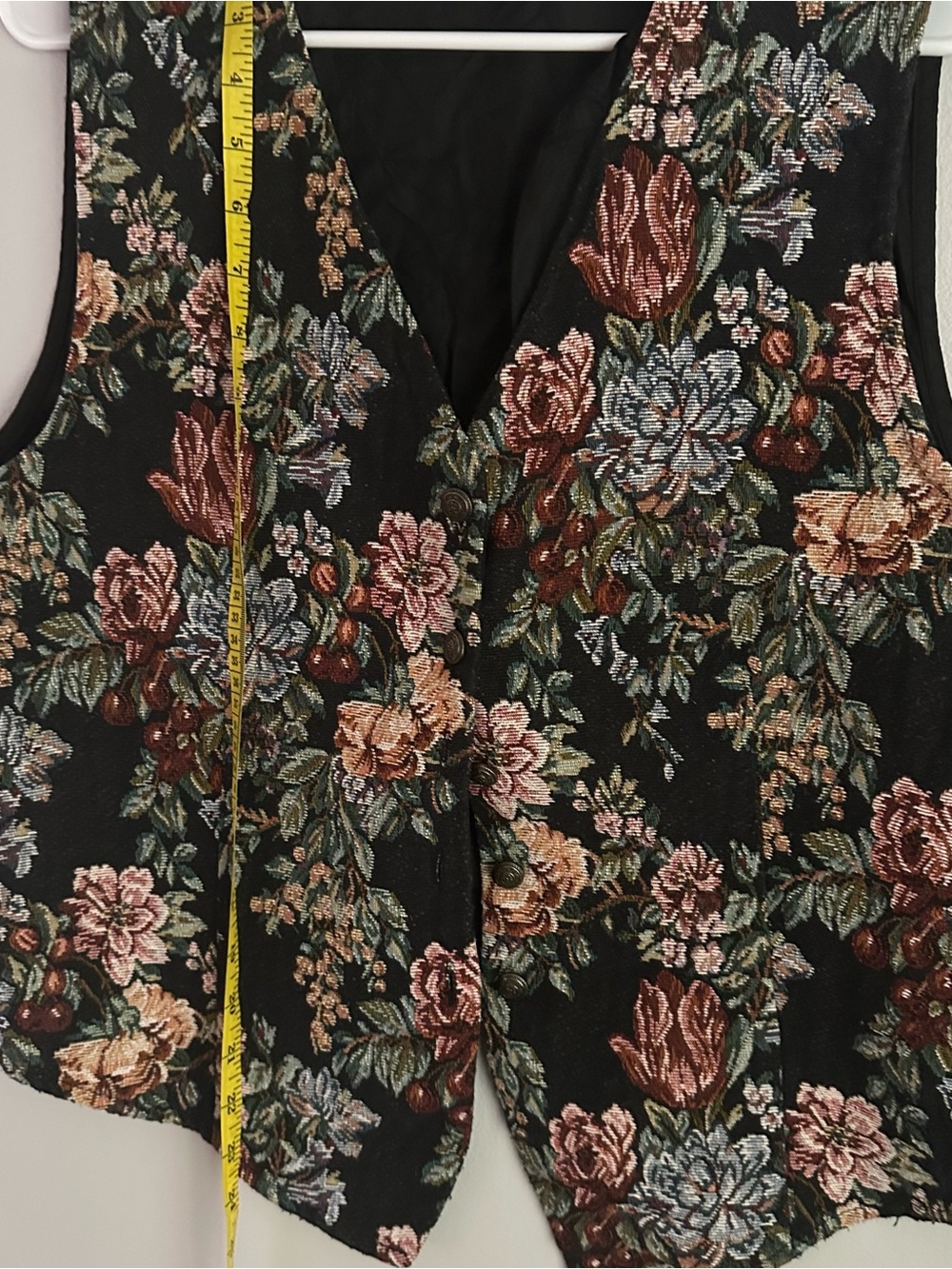 Vintage XL tapestry vest white stag women’s floral top - Picture 6 of 7